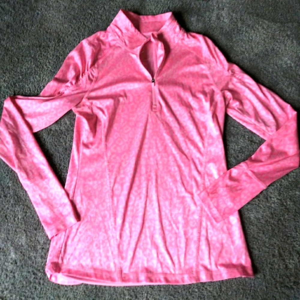 Danskin women's pink leopard print athletic top m
